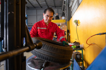Fototapeta premium Mechanic maintanance and service car engines 