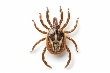 detailed closeup of a tick dermacentor reticulatus isolated on white background 1
