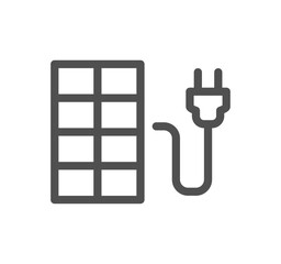 Solar panel related icon outline and linear vector.