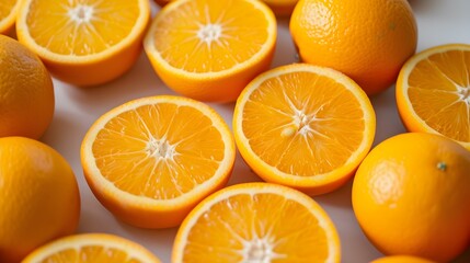 Fototapeta premium Close up of fresh Oranges on a white Background
