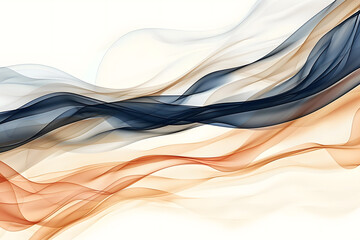 waves in shades of blue and orange on a white background