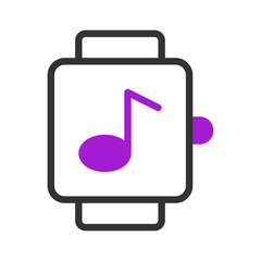 Smartwatch icon duotone purple black sport symbol illustration.