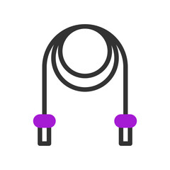 Jump rope icon duotone purple black sport symbol illustration.