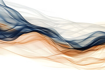 abstract design with wavy lines and a smooth blend of orange and navy blue colors