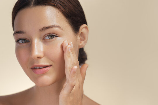 Cosmetics Skin Care Concept Photo Close-up Woman Perfect Face