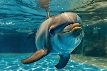Graceful Dolphin Swimming Underwater