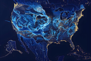 Complex Network of Rivers: An Illuminating Glimpse into America's Waterways