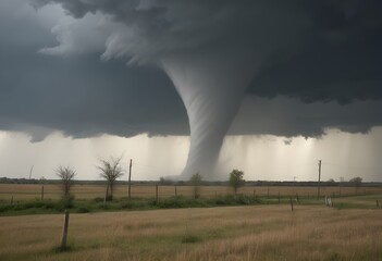 Obraz premium Twister wallpaper: whirlwind tears through the earth.