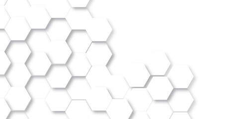 Abstract pattern with hexagonal white and gray line paper background. Abstract technology background vector EPS, Abstract white hexagon background. Hexagon paper texture and futuristic business.