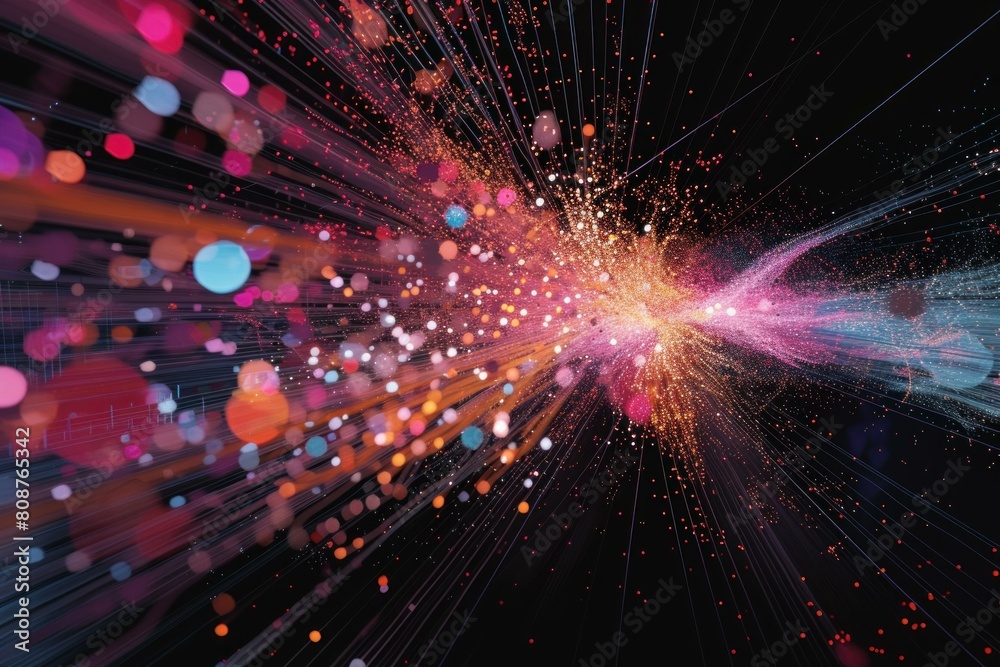 Poster big data visualization. internet data center. generate ai