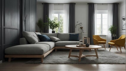 Home interior design of modern living room