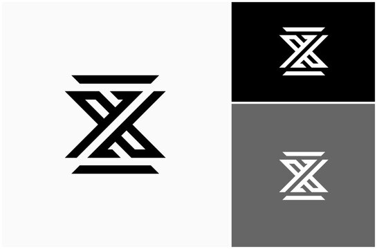 Letter XZ ZX Initials Monogram Modern Geometric Lettering Mark Vector Logo Design Illustration