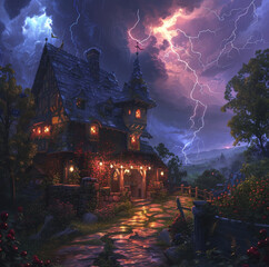 lightning elemental. background strawberry tavern