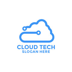 Cloud Tech logo, Corporate vector logo template