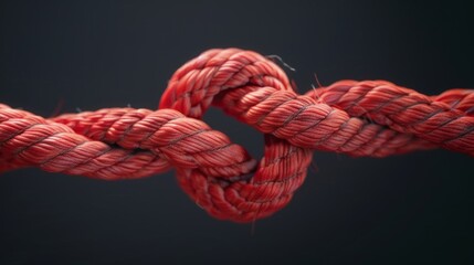 Close-up of a double knot in a rope, symbolizing a strong and enduring bond