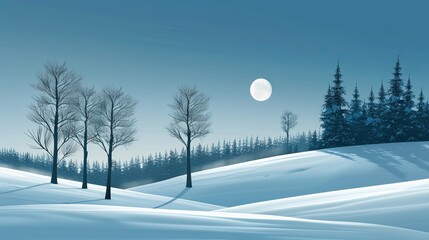Imagine a serene winter landscape captured in a minimalist style, where simplicity and tranquility reign supreme.