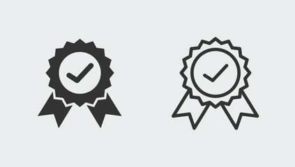 Verified quality certified icon. Approved sign. Tick in rounded corners star. Check mark.