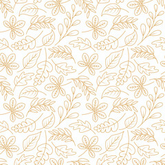 Seamless pattern with leaves creeper. Endless natural illustration