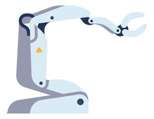 Mechanic hand for assembly production. Industrial robotic arm