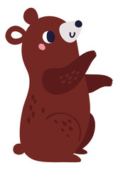 Funny bear in scandinavian style. Kid print animal