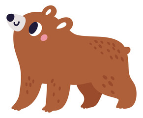 Cute bear. Nursery kid print. Scandinavian animal
