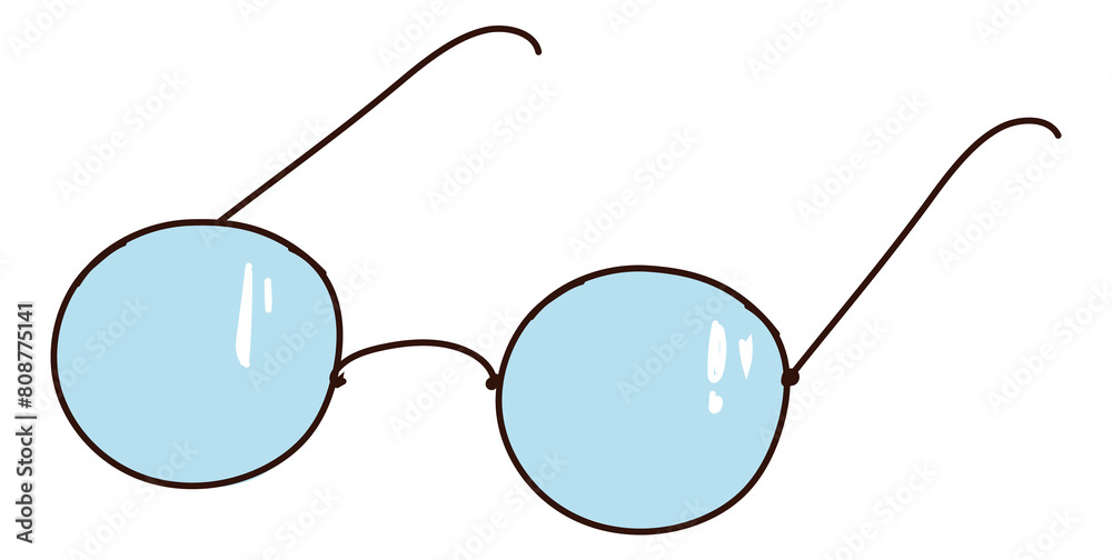 Sticker Glasses icon. Round eyeglasses. Optical vision lens