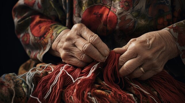 Powerful Moirai weave tapestry life and death intertwine