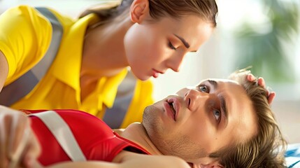 Emergency medical technique to help person having a heart attack. CPR involves chest compressions and rescue breathing to keep blood flowing and oxygen reaching the brain until medical help arrives.