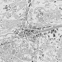 Cork map, Ireland. Grayscale city map, vector streetmap.