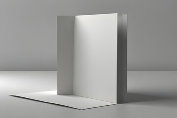A3 half-fold brochure blank white template for mock up and presentation design. 3d illustration Generative AI 