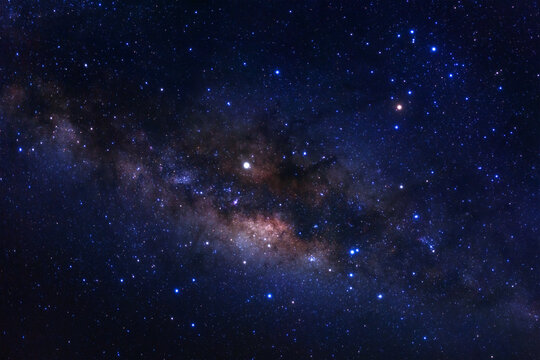 The center of Milky way galaxy with stars and space dust in the universe