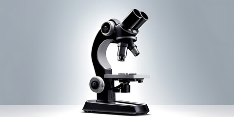 isolated on soft background with copy space Microscope concept, illustration