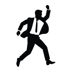 business man running download vector silhouette design logos