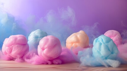 Colorful pastel soft pink blue purple cotton candy background banner,