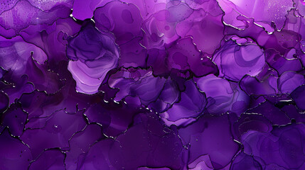Rich purple abstract background with hints of magenta, alcohol ink design with textured oil paint layers.