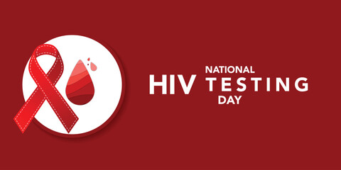 HIV Testing day is observed every year on June 27th. banner design template Vector illustration background design.
