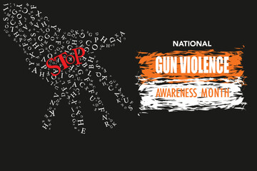 Gun Violence Awareness Month background or banner design template celebrated in june. vector illustration.
