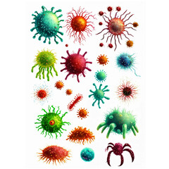 Set of microbes and viruses isolated 