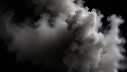 Abstract smoke misty fog on isolated black background