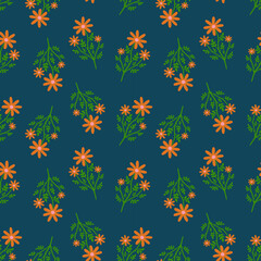 flower floral vintage seamless pattern. This is a retro flower repeat vector illustration. Design for decorative, wallpaper, shirts, clothing, tablecloths, blankets, wrapping, texture, textile,    