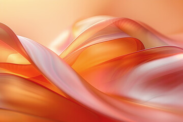 Elegant peach background. Silk satin with soft wavy folds. Banner