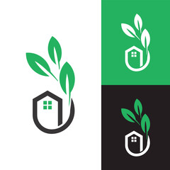 Modern Minimalist Garden House Logo for Landscaping, Lawn Care Business, Company, Dealer, etc. 