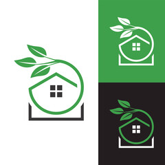 Modern Minimalist Circle Garden House Logo for Landscaping, Lawn Care Business, Company, Dealer, etc. 