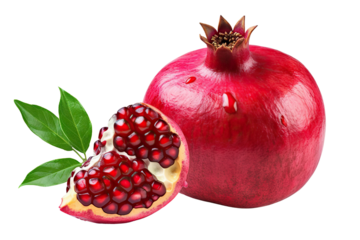 Juicy Pomegranate on isolate on transparent background