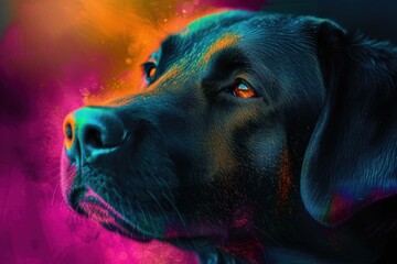 Dog colorful art. Nature animal pet. Generate Ai