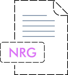 NRG file format icon Rounded dashed outline