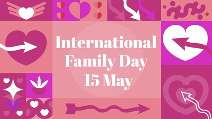 International Family Day web banner design illustration 