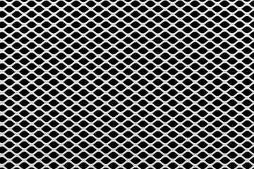 White expanded metal mesh on black background