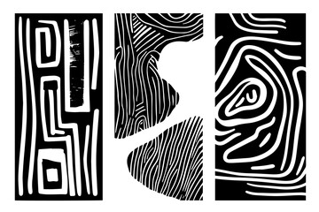 Abstract Brush Stroke Vector Shapes: Modern Design Elements with Organic Texture and Grunge Background.