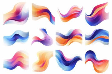 Obraz premium Set of abstract Modern graphic elements with dynamical colored forms Template for the design of a logoVector Illustration